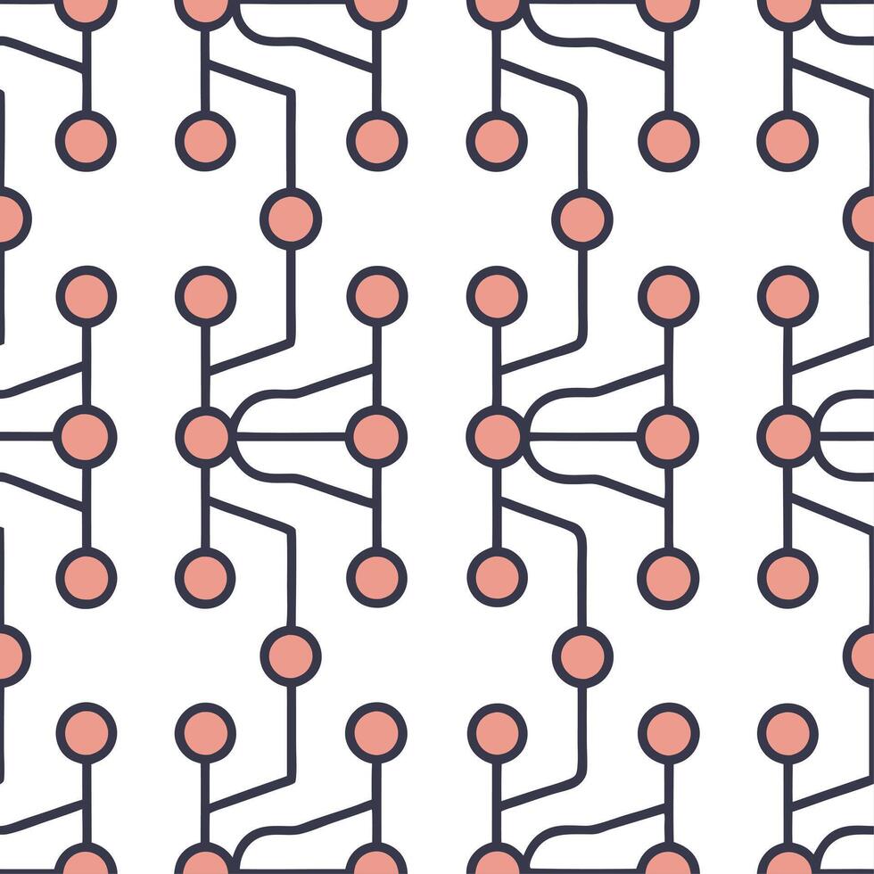 Develop seamless tile patterns with a cyberpunk theme featuring intricate cyber elements like wires cables and glowing accents with white balance concept as Intricate wires and cab Clear vector