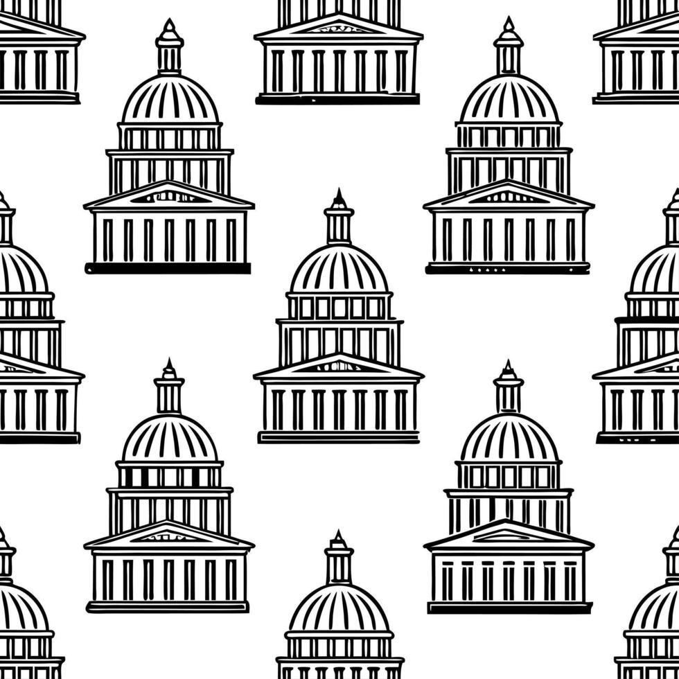 Develop seamless tile designs based on cultural architecture featuring detailed facades iconic columns and ample white space for modern style concept as Detailed facades and iconic Clear vector