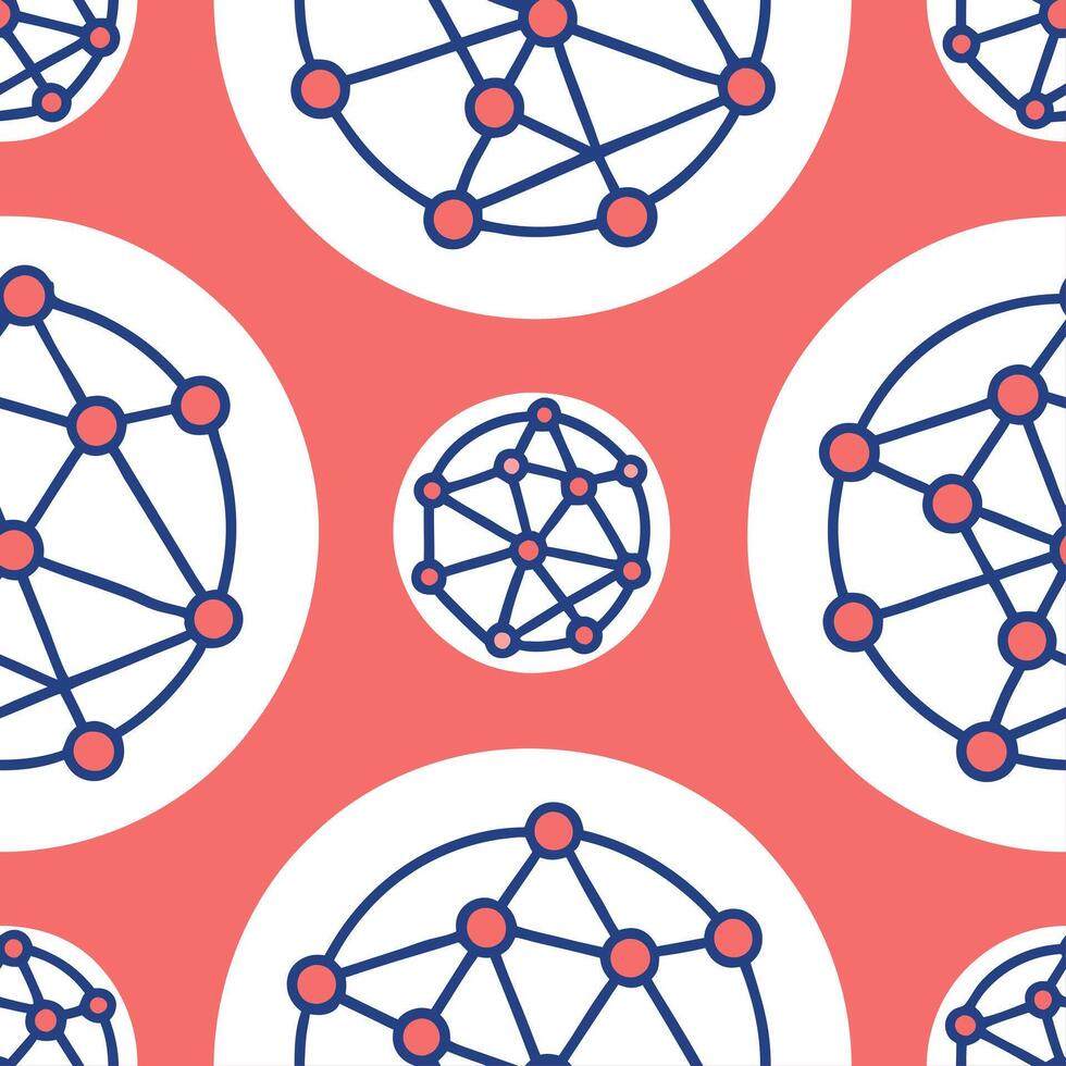 Develop repetitive tile of futuristic symbols glowing edges and white negative space ensuring advanced brand effect concept as Merge crisp node clusters and vibrant lines on bright Clear vector