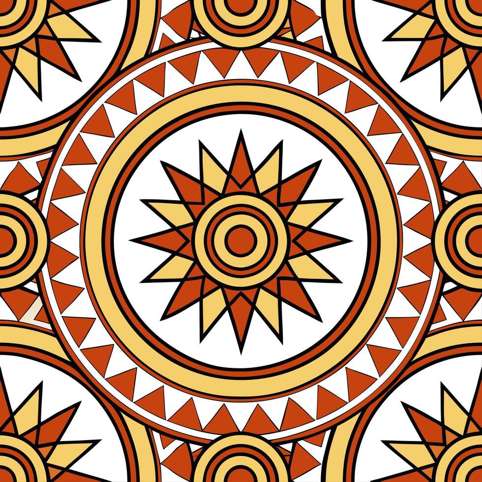 Develop a seamless tile pattern inspired by traditional Indian block prints with intricate floral motifs and earthy tones concept as Combine intricate floral block prints from Ind Clear Set 2 vector