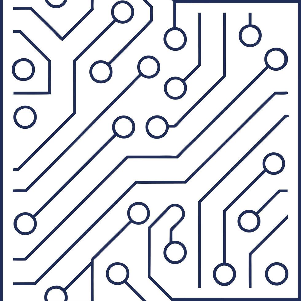 Design seamless tile patterns with dynamic circuit board textures and abstract electronic signals on isolated white for futuristic interface design concept as Utilize dynamic circu Clear vector