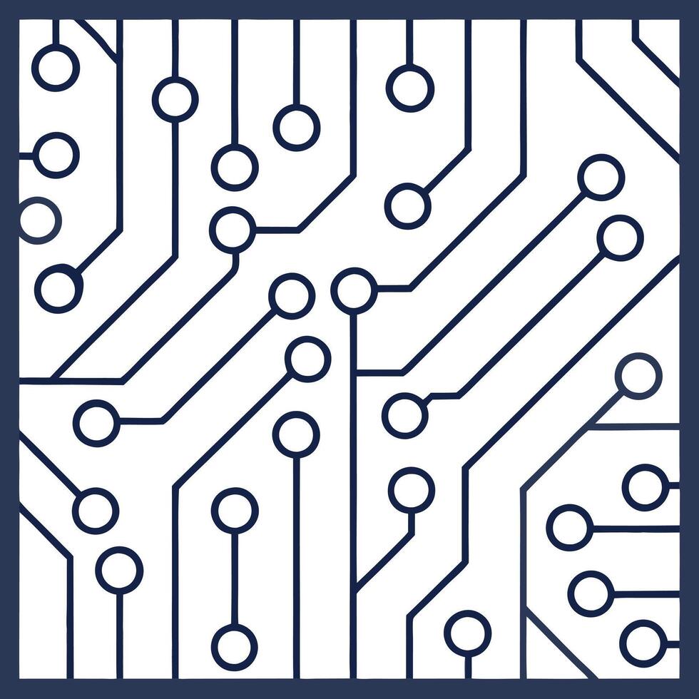 Design seamless tile patterns inspired by printed circuit boards with intricate trace details and isolated white balance for tech brand visuals concept as Utilize intricate trace d Clear Set 6 vector