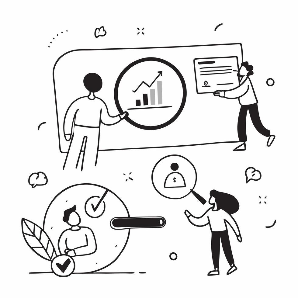 Customer Experience Metrics concept as Analysts using advanced metrics to measure and improve the quality of customer experience across services in Photo Stock Concept Clear Set 2 vector