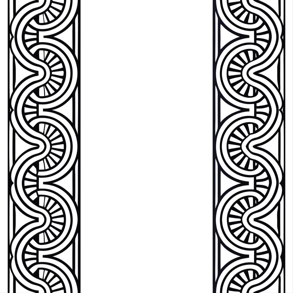 Curate seamless ethnic border patterns with symbolic cultural elements and isolated white backgrounds ideal for upscale product packaging and digital branding concept as Blend cult Clear vector
