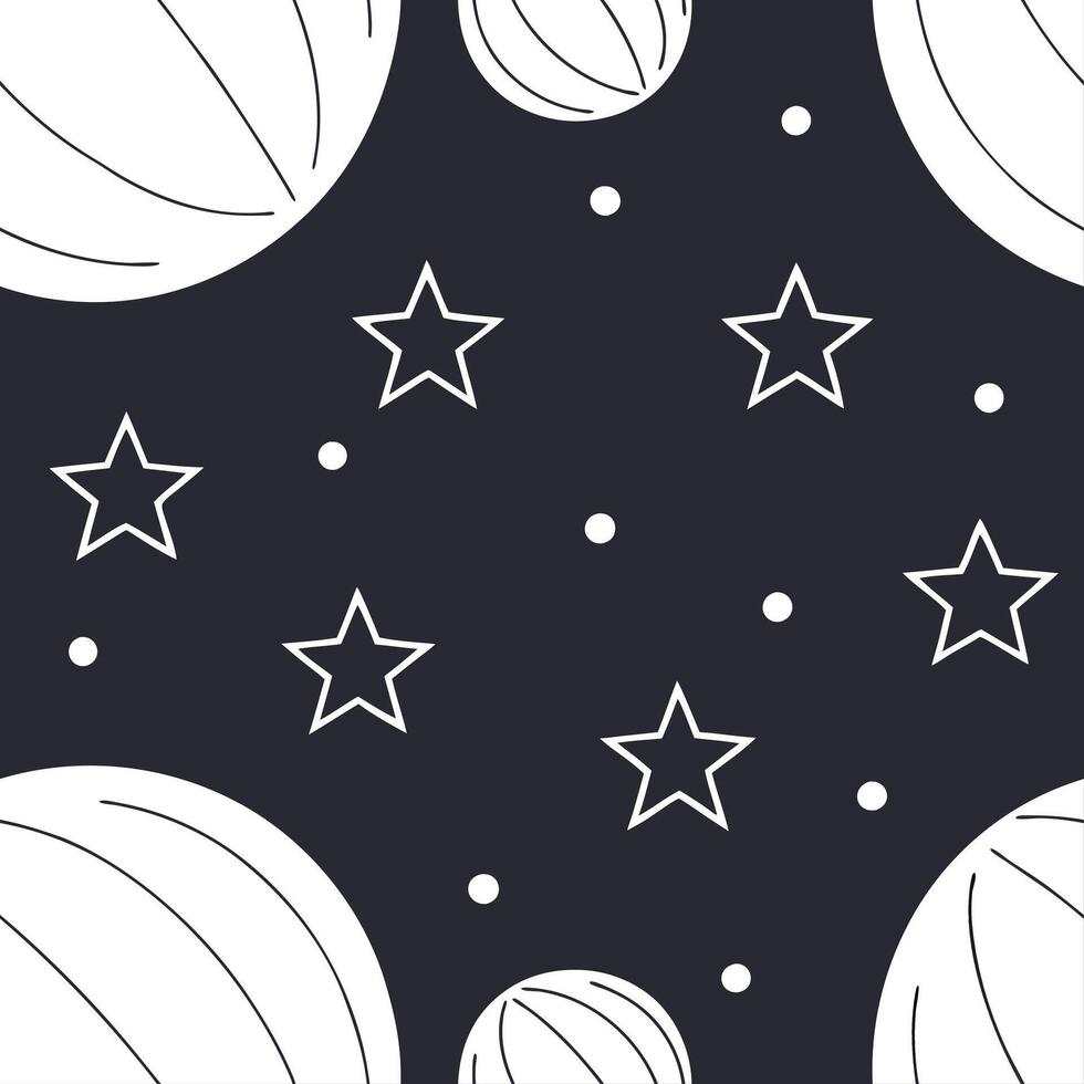 Curate seamless alien landscape patterns with horizon lines star elements and negative white space for futuristic brand expansions and editorial designs concept as Combine minimal Clear vector