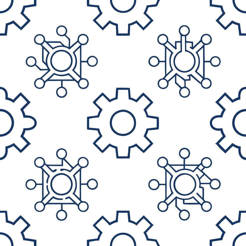 Create seamless tile patterns with stylized circuit board graphics and geometric digital elements using isolated white backgrounds for modern tech design concept as Integrate styli Clear vector