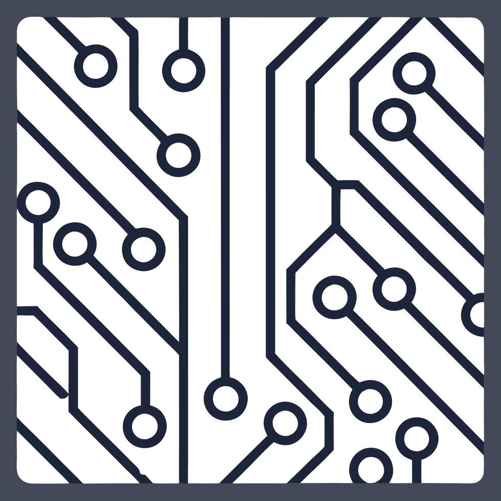 Create seamless tile patterns using abstract circuit board motifs and digital data flows with isolated white for futuristic tech branding visuals concept as Combine abstract circui Clear vector