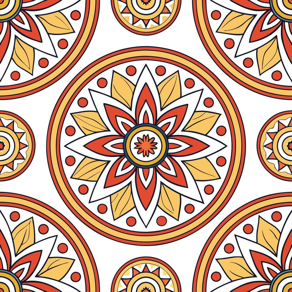 Create ethnic seamless tile patterns based on local artwork featuring intricate details and bold motifs for contemporary marketing purposes concept as Develop tile designs using bo Clear vector