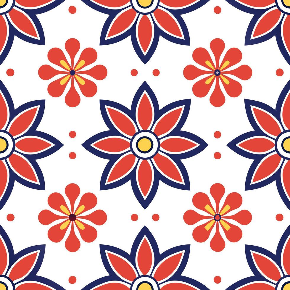 Create a seamless tile pattern using motifs from traditional Mexican folk art focusing on bold vibrant colors and cultural symbolism concept as Use the colorful and symbolic motif Clear vector