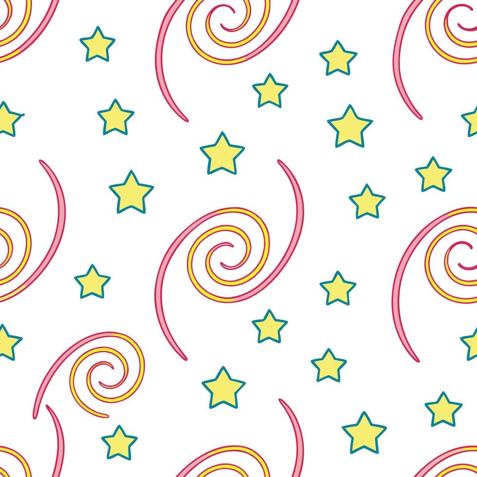 Conceive dynamic neon swirl tile patterns accenting radiant color streams in white backgrounds suitable for futuristic or party themed brand expansions concept as Place swirling ne Clear vector
