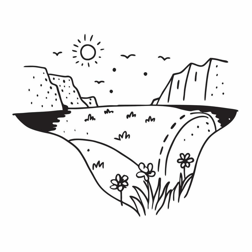 Coastal Cliffs with Wildflowers concept as Spring brings a bloom of wildflowers to the coastal cliffs adding a splash of color to the seaside landscape in Photo Stock Concept Clear vector