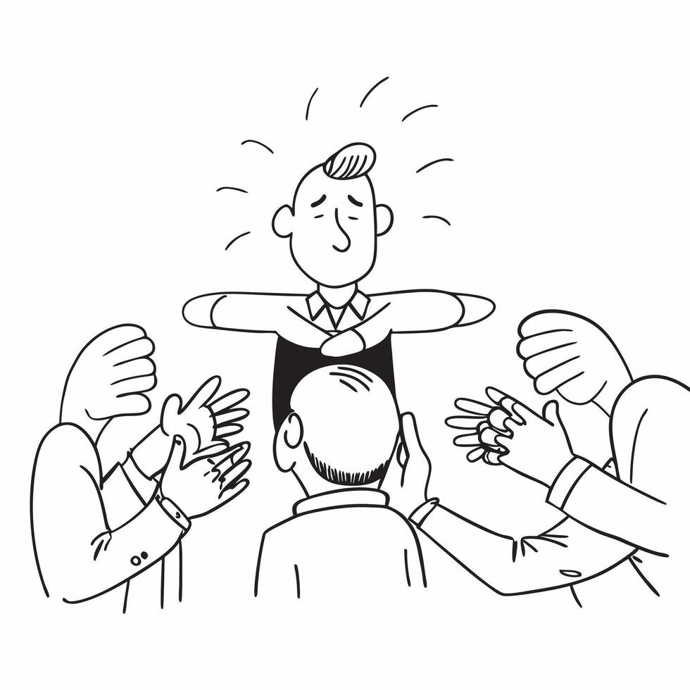 Coach using enthusiastic body language during a team huddle concept as A coach using enthusiastic body language during a team huddle highlighting positive body language enthusiasm Clear vector