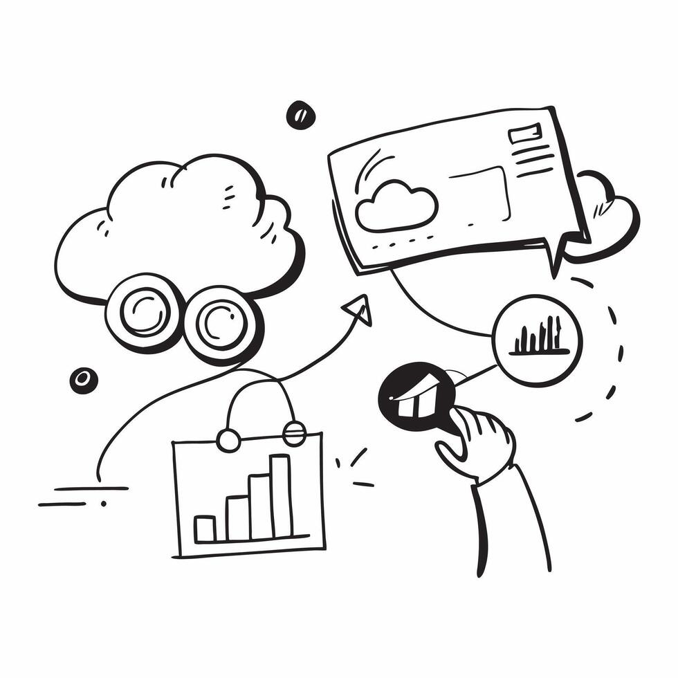 Cloud Analytics for Business Intelligence concept as Businesses use cloud analytics to gain insights and enhance business intelligence operations in Photo Stock Concept Clear vector