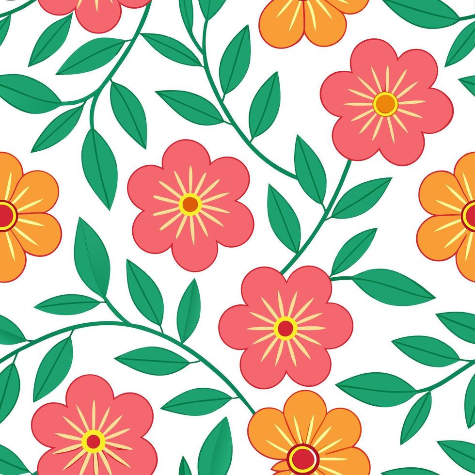 Bright summer flowers seamless pattern with large bold petals and vibrant colors for lively garden themes concept as Bright and bold summer flowers pattern with large petals and vi Clear Set 2 vector
