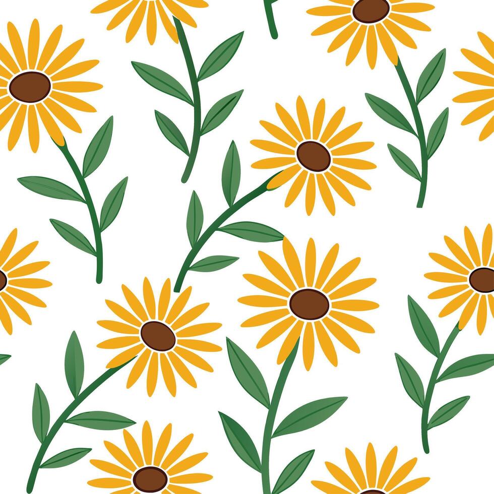 Bright summer flowers seamless pattern with large bold petals and vibrant colors for lively garden themes concept as Bright and bold summer flowers pattern with large petals and vi Clear vector