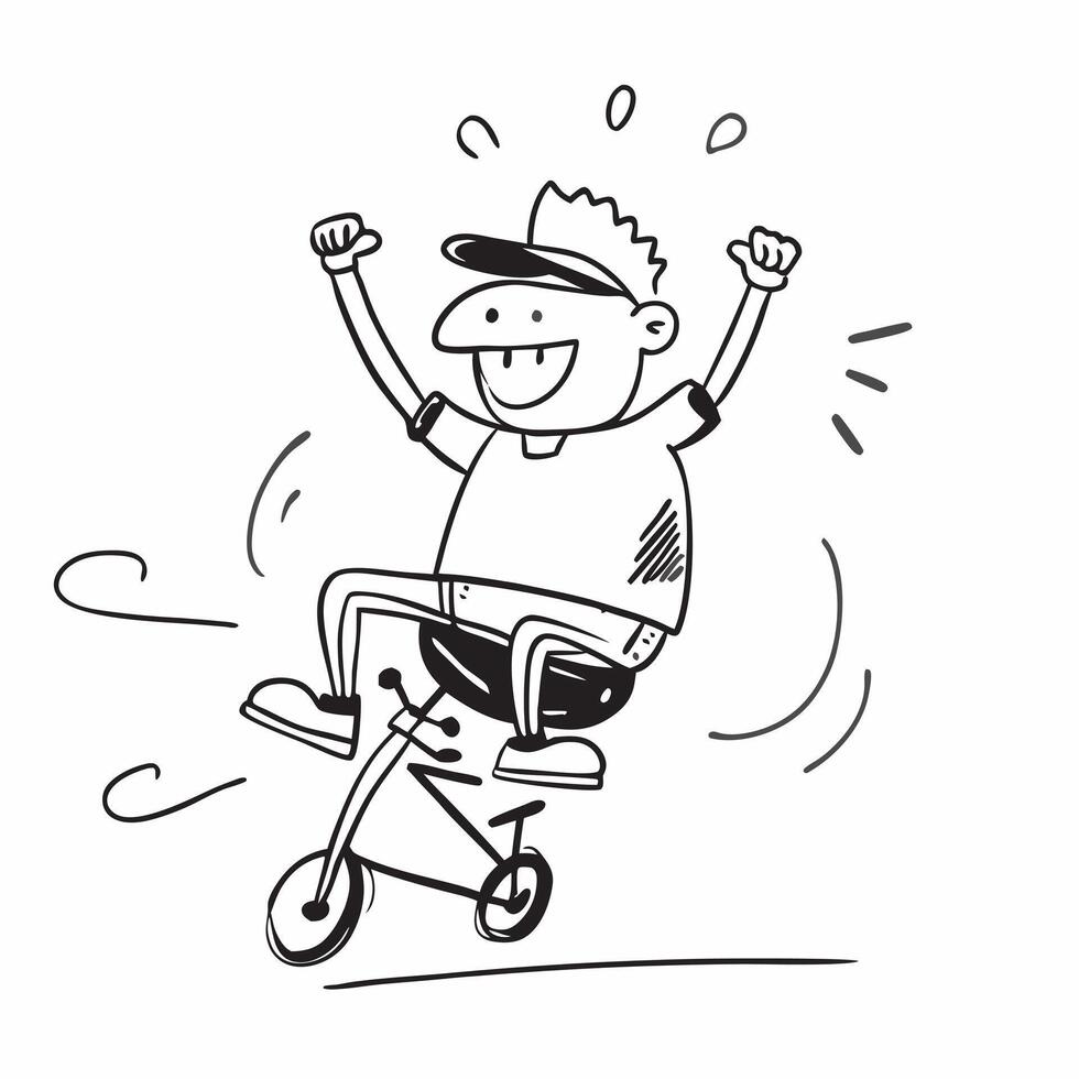 Boy with cerebral palsy riding a specially designed bike concept as A boy with cerebral palsy joyfully riding a specially designed bike emphasizing inclusion freedom and the joy of Clear vector
