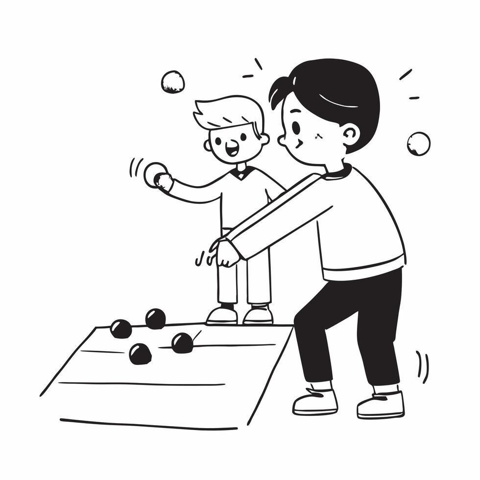 Boy with cerebral palsy playing boccia with friends concept as A boy with cerebral palsy joyfully playing boccia with friends showcasing inclusion teamwork and the excitement of th Clear Set 2 vector