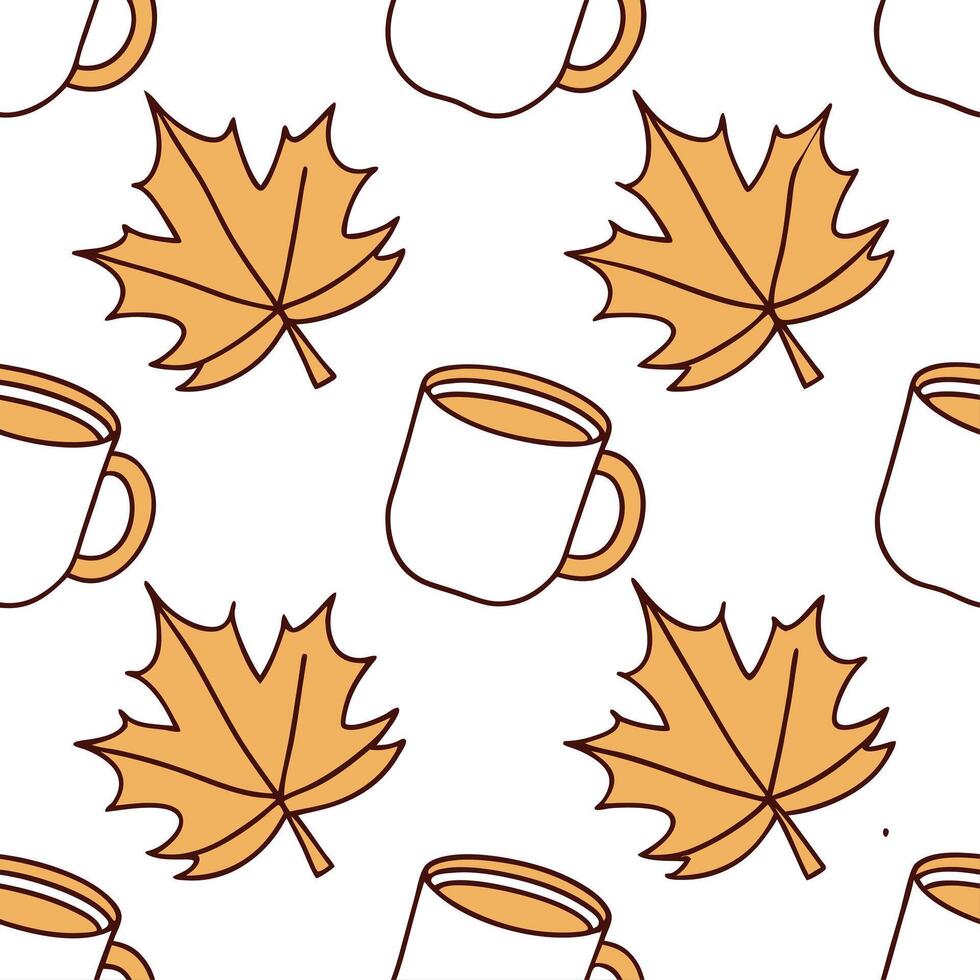 Autumn warmth seamless tile pattern with cozy blankets and golden maple leaves for inviting home decor concept as Cozy blankets and golden maple leaves arranged seamlessly to creat Clear Set 15 vector