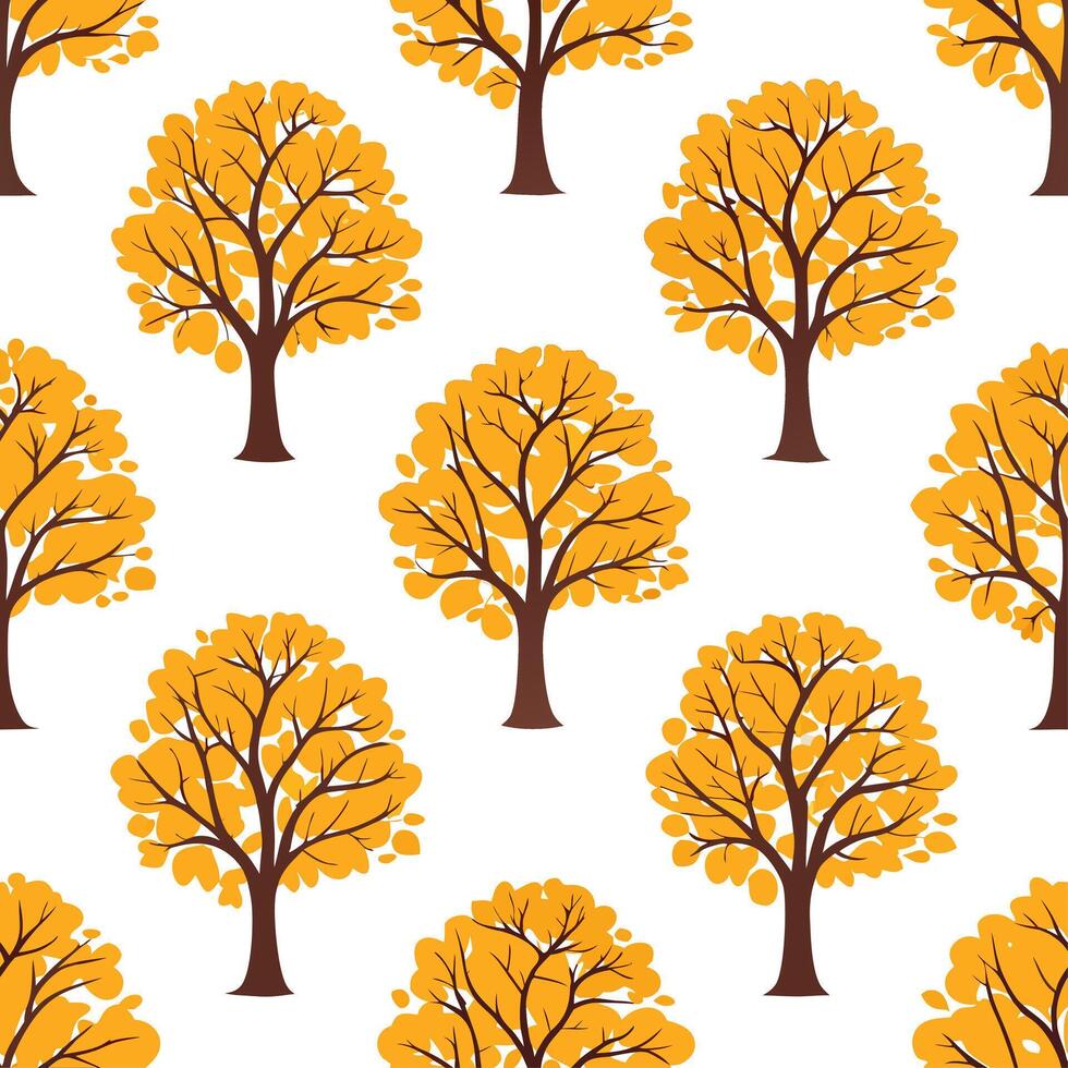 Autumn trees seamless tile pattern with vibrant maple and oak leaves for warm home decor concept as Vibrant maple and oak leaves arranged seamlessly to create warm and inviting aut Clear Set 4 vector