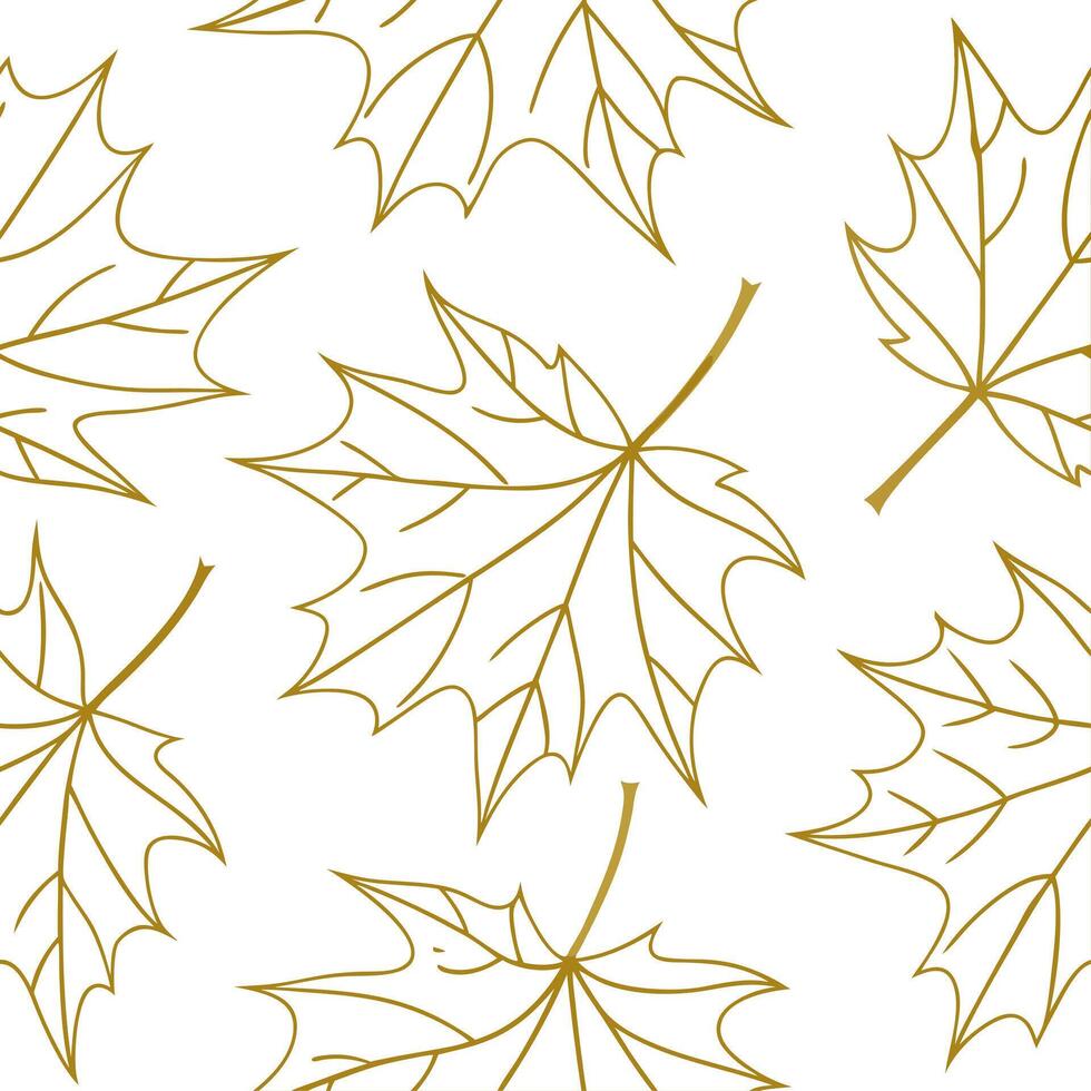 Autumn leaves seamless pattern with golden yellow hues and delicate veins for an elegant refined look concept as Elegant autumn leaves pattern with golden yellow hues and delicate Clear vector