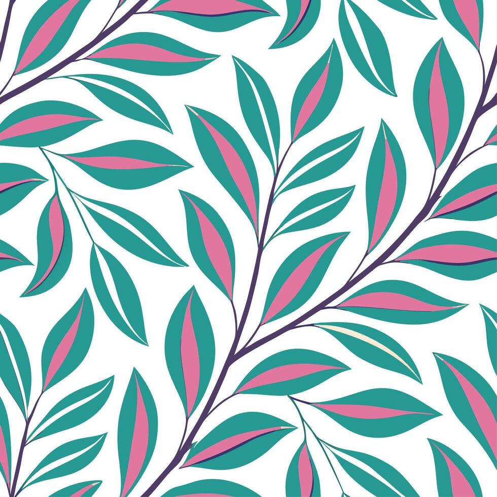 Artistic spring leaves seamless pattern with abstract interpretations of leaves and bright spring hues for creative designs concept as Abstract artistic interpretation of spring le Clear vector