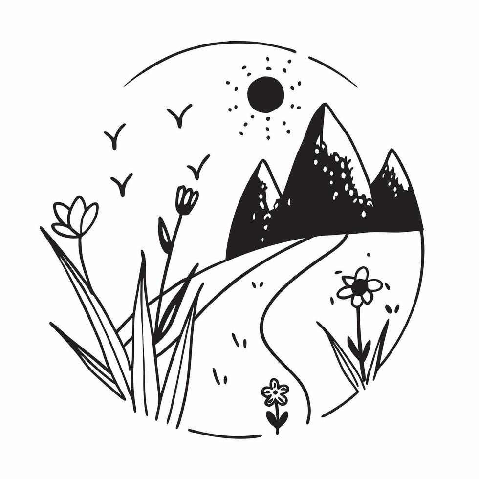 Alpine Wildflowers concept as Alpine wildflowers bloom brilliantly against a backdrop of rugged mountains offering a stunning contrast in Photo Stock Concept Clear Set 2 vector