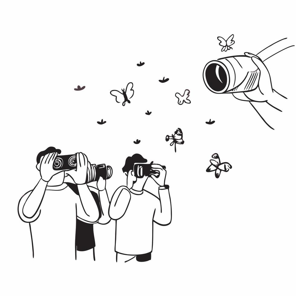 Alpine Meadows Butterfly Watching concept as Observers and photographers capture the delicate dance of butterflies in the biodiverse Alpine meadows in Photo Stock Concept Clear vector