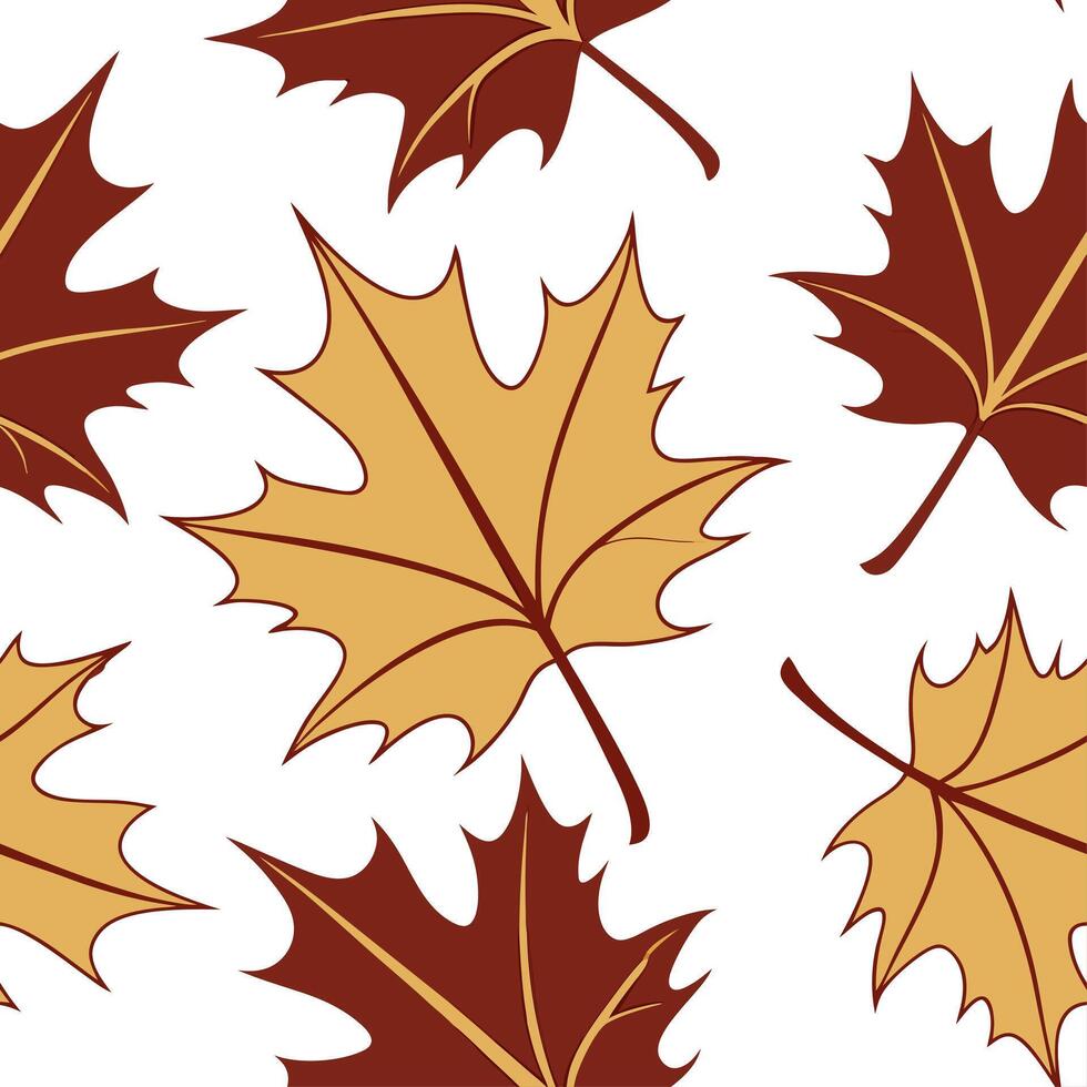 Abstract autumn leaves seamless pattern with geometric leaf shapes and earthy tones for modern fall designs concept as Modern autumn leaves pattern with geometric shapes and earthy Clear Set 2 vector