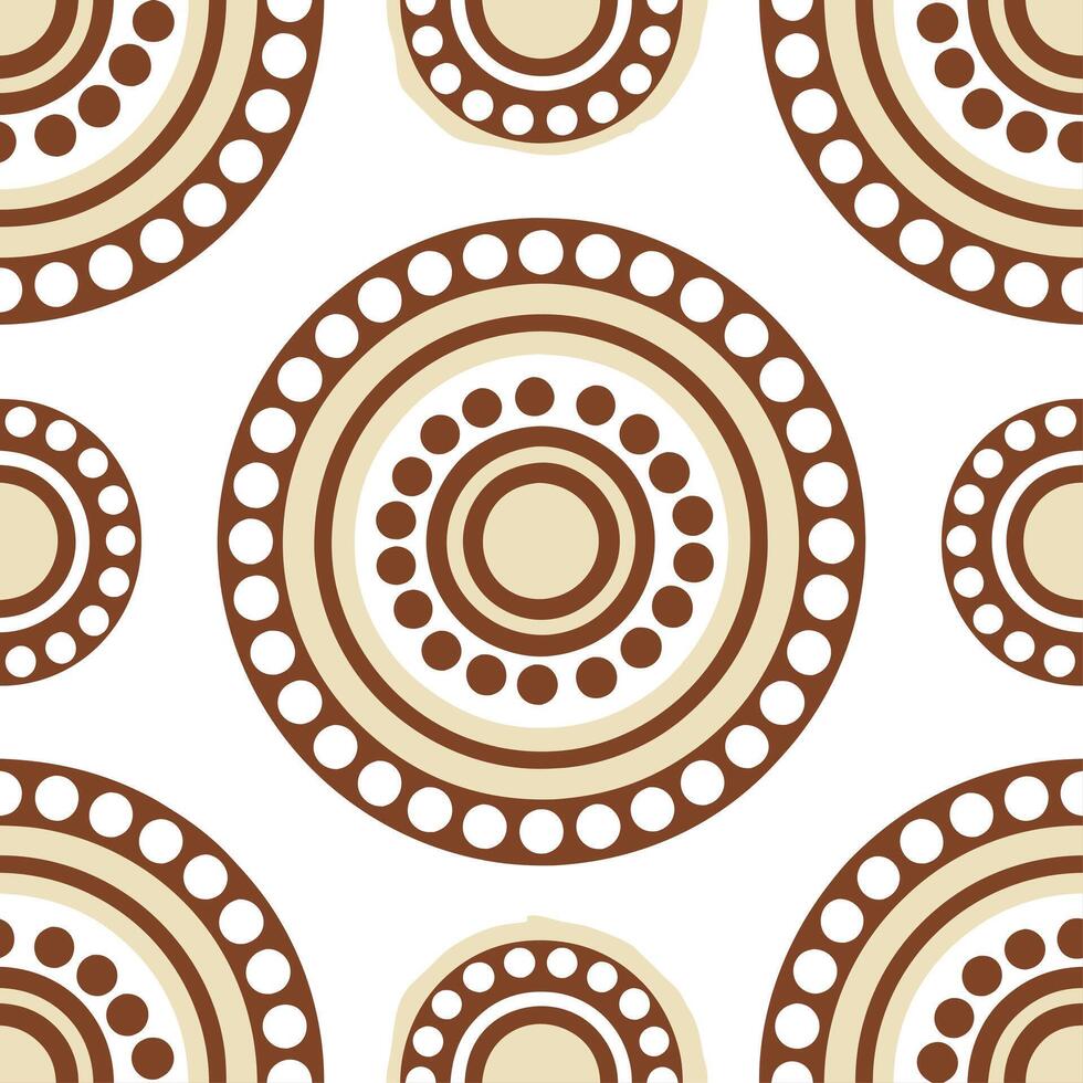 Aboriginal patterns and dot art seamless tile pattern with earthy tones and traditional designs for cultural decor concept as Earthy toned dot art and traditional Aboriginal patter Clear vector