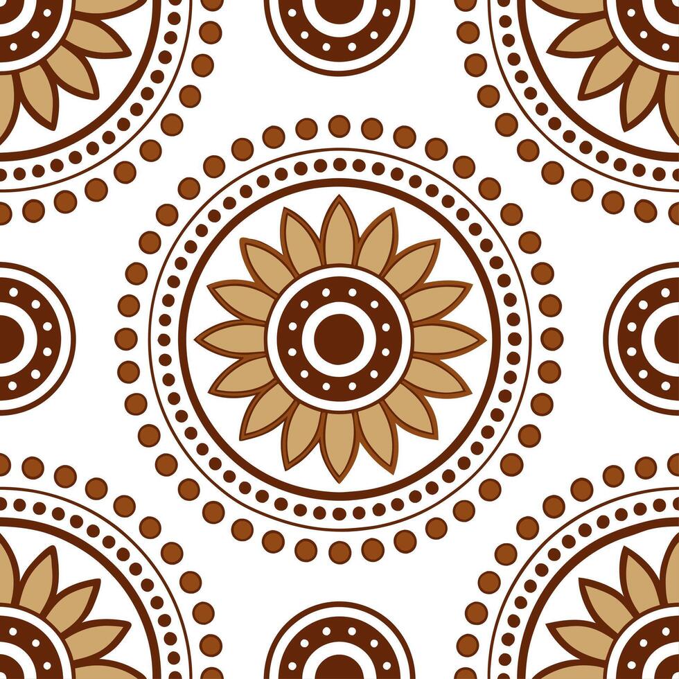Aboriginal dot art and traditional patterns seamless tile pattern with earthy tones and cultural motifs for authentic decor concept as Earthy toned Aboriginal dot art and tradition Clear vector