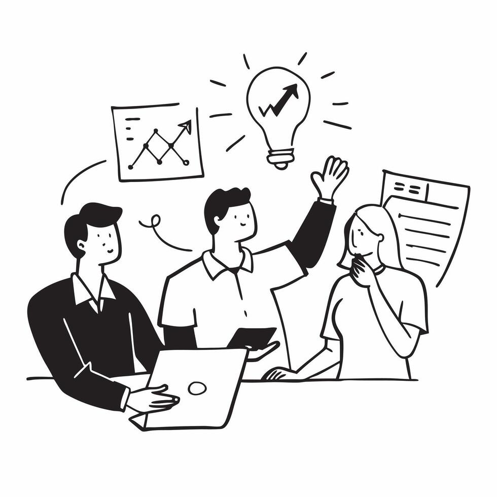 Young entrepreneurs attending a business development workshop concept as Young entrepreneurs attending a business development workshop highlighting the importance of learning and i v1 vector