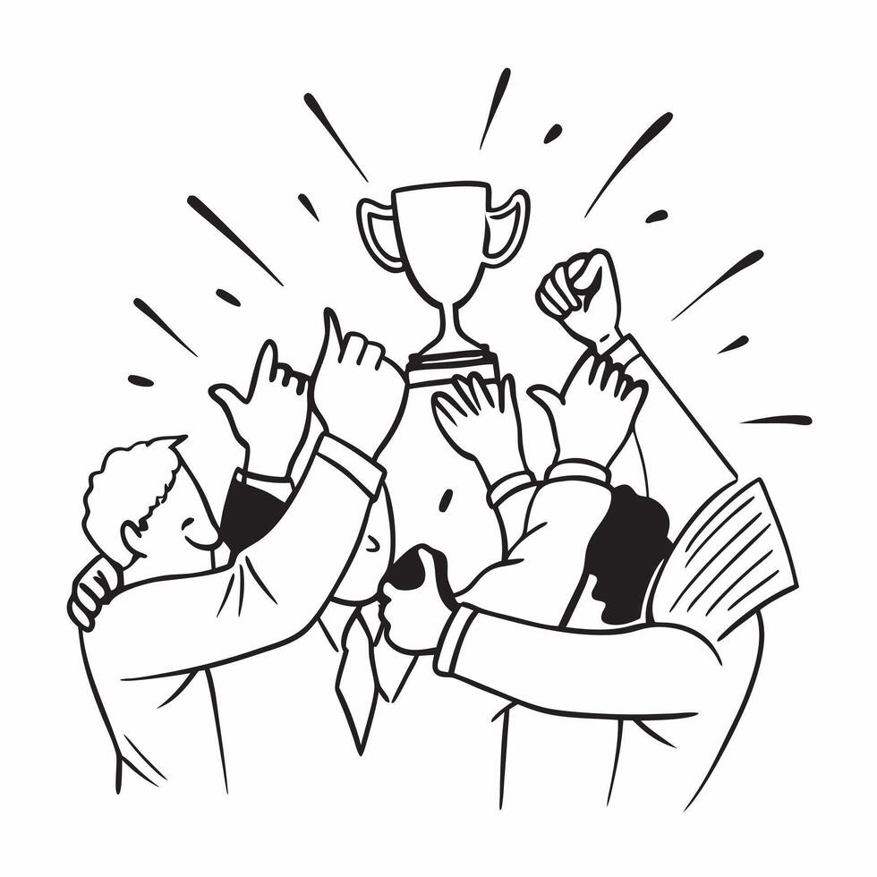 Winning a sports game concept as A team celebrating after winning a sports game showcasing a good day of teamwork success and joy in Photo Stock Concept v1 vector