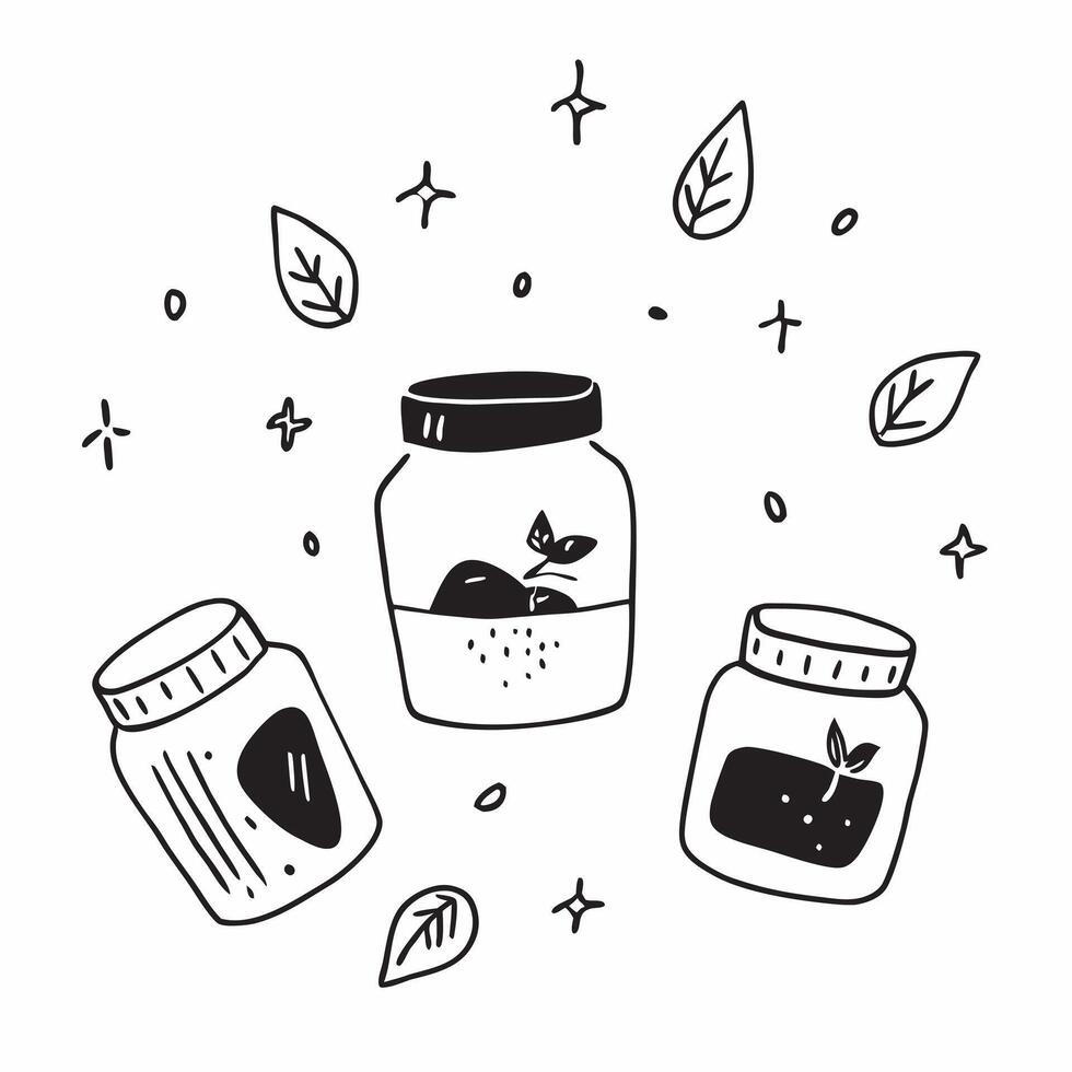 Watercolor tiles with glass jar icons concept as Seamless watercolor tiles featuring glass jar icons symbolizing sustainable storage solutions and the zero waste movement in an art v1 vector