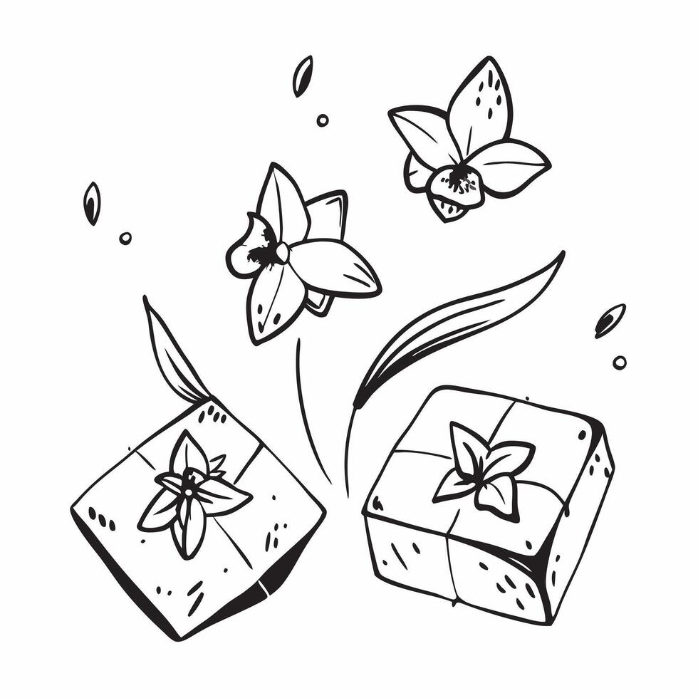 Watercolor tiles with cute orchids and violets concept as Seamless watercolor tiles featuring minimal cute orchids and delicate violets creating a sophisticated and unique gift wra v1 vector