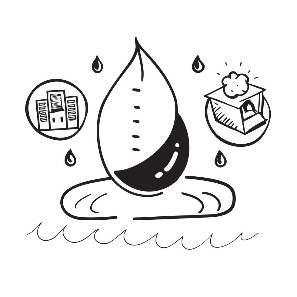 Water drop reflecting office building concept as A water drop on a petal reflecting an office building illustrating the harmony between natural beauty and the business world in Ph v1 vector