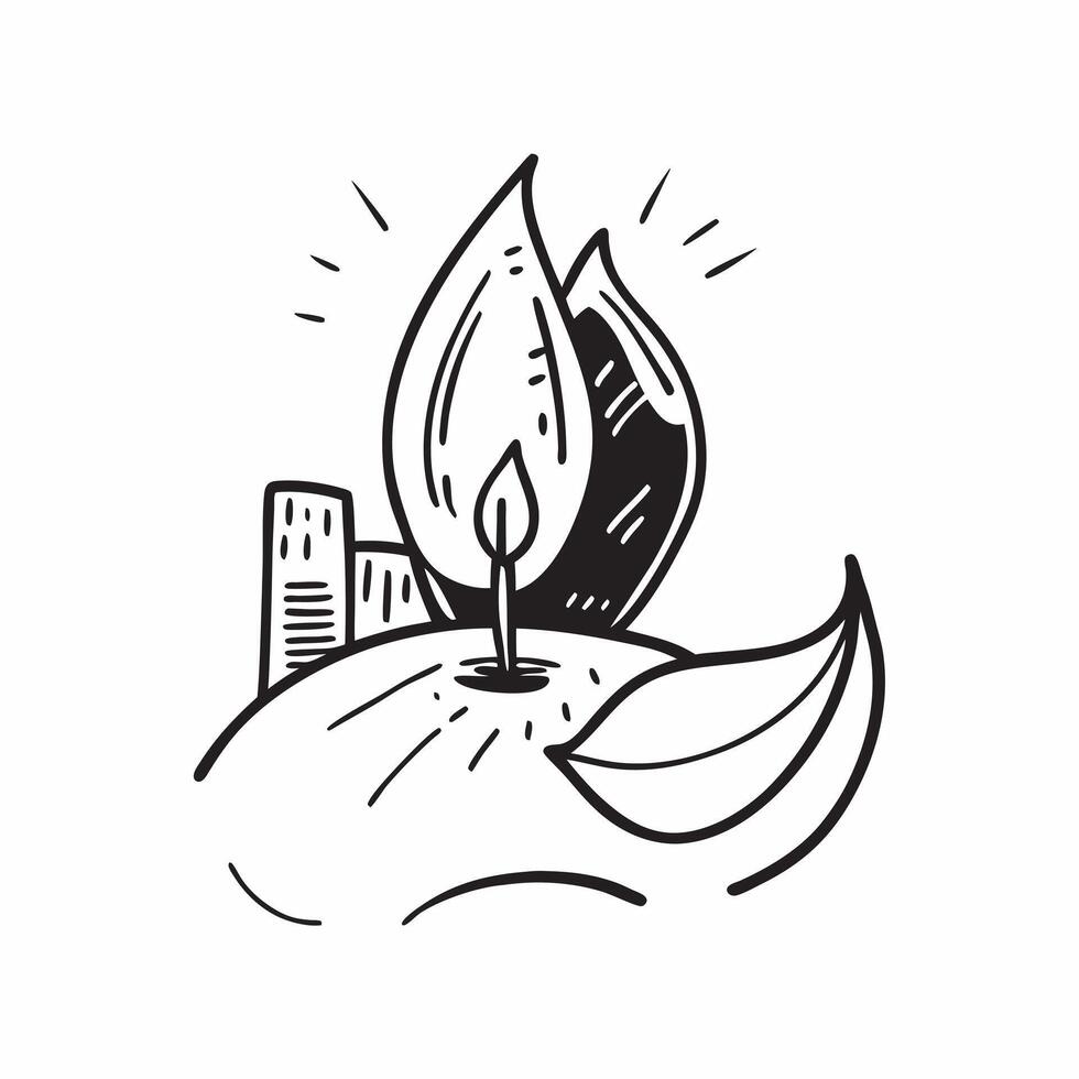 Water drop reflecting skyscrapers concept as A water drop on a leaf reflecting the image of modern skyscrapers symbolizing the intersection of nature and urban business environment v1 vector