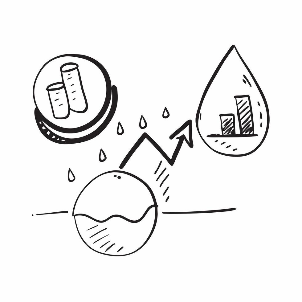 Water drop reflecting business success concept as A water drop on a petal reflecting business success charts illustrating the connection between natural elements and corporate achi v1 vector