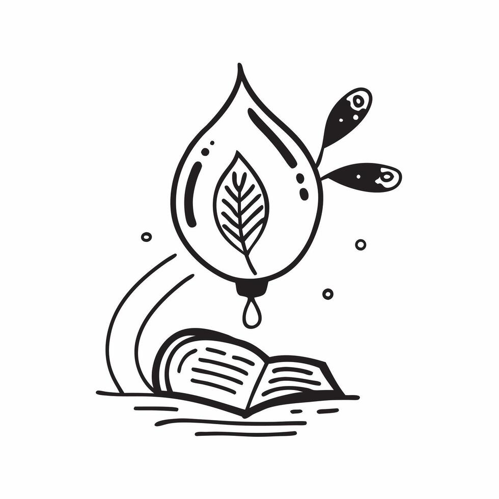 Water drop reflecting business seminar concept as A water drop on a leaf reflecting a business seminar illustrating the connection between nature and corporate learning environment v1 vector