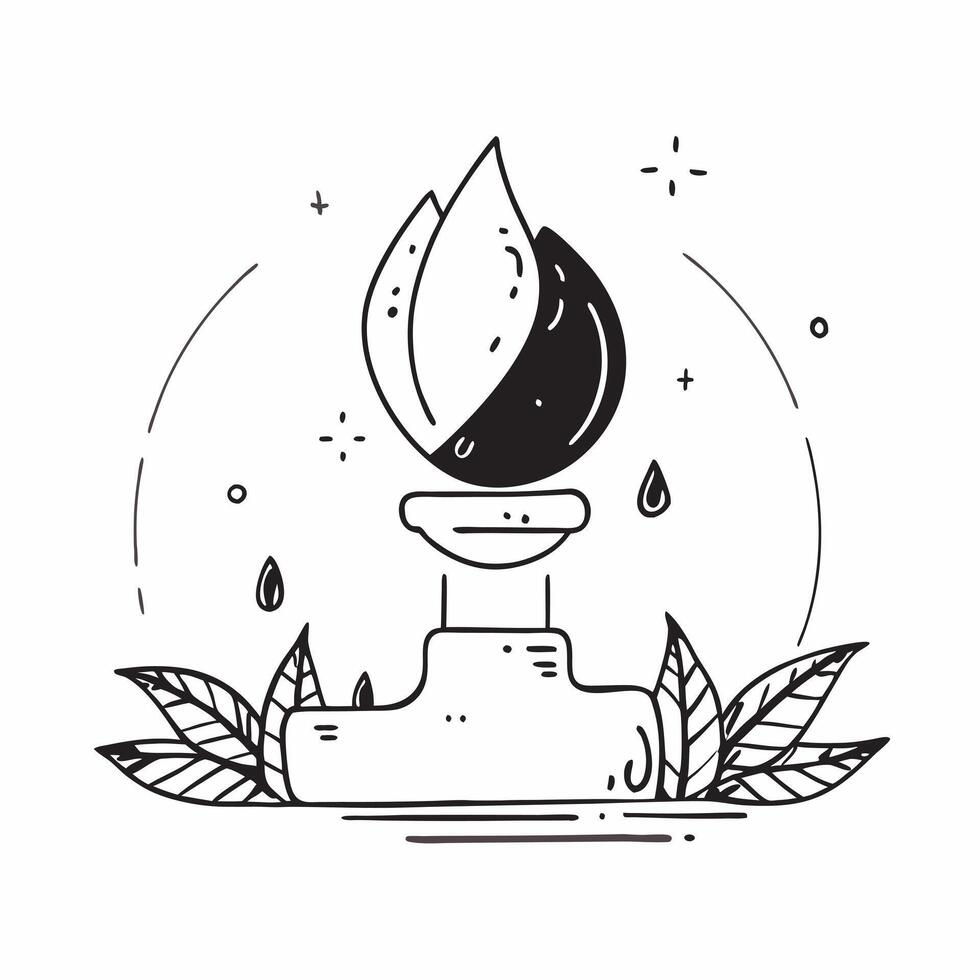 Water drop reflecting business negotiation concept as A water drop on a leaf reflecting a business negotiation symbolizing the harmony between nature and corporate decision making v1 vector