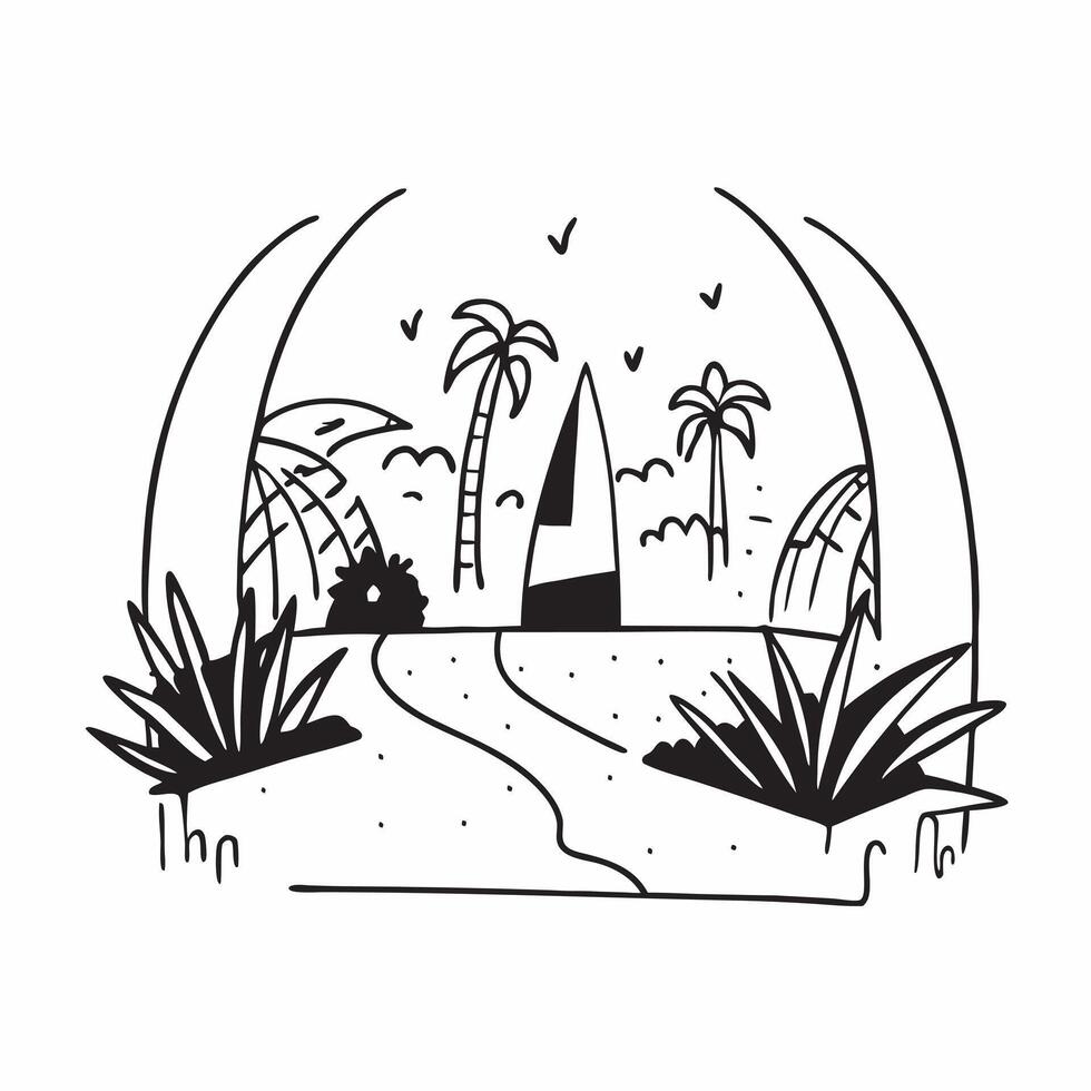 Tropical garden concept as High resolution image of a lush tropical garden at a beach resort with a glossy backdrop highlighting the natural beauty and serene environment in Photo v1 vector