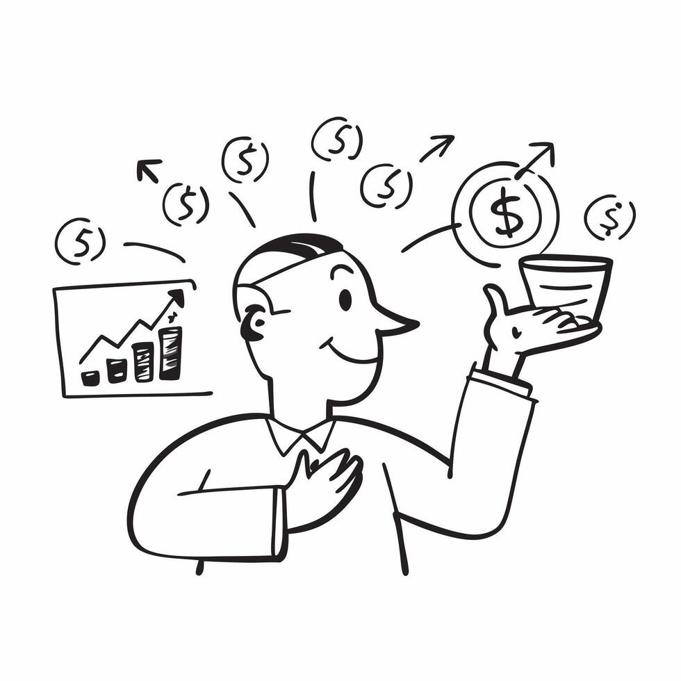 Trader feeling optimistic about future investments concept as A trader feeling optimistic and hopeful about future investments showcasing the positive mindset and forward thinking v1 vector