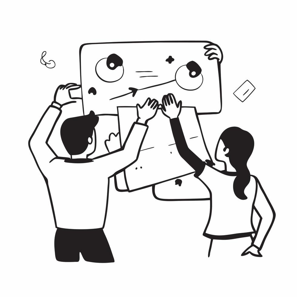 Team conducting a SWOT analysis in a workshop concept as A team conducting a SWOT analysis during a workshop highlighting strategic planning collaboration and business development v1 vector