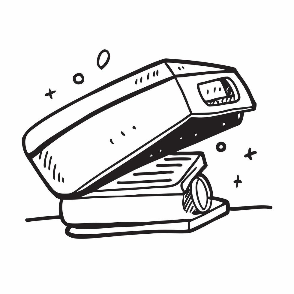 Stapler isolated on white background concept as A modern stapler isolated on a white background symbolizing office tools document organization and business productivity perfect for v1 vector