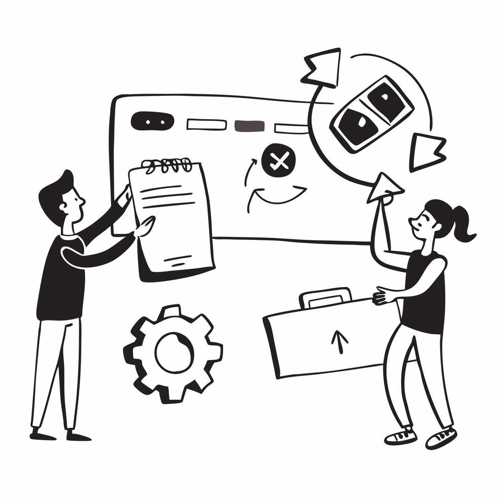 Software developer pitching an app upgrade project to the team concept as A software developer enthusiastically pitching an app upgrade project to the team highlighting innovation v1 vector