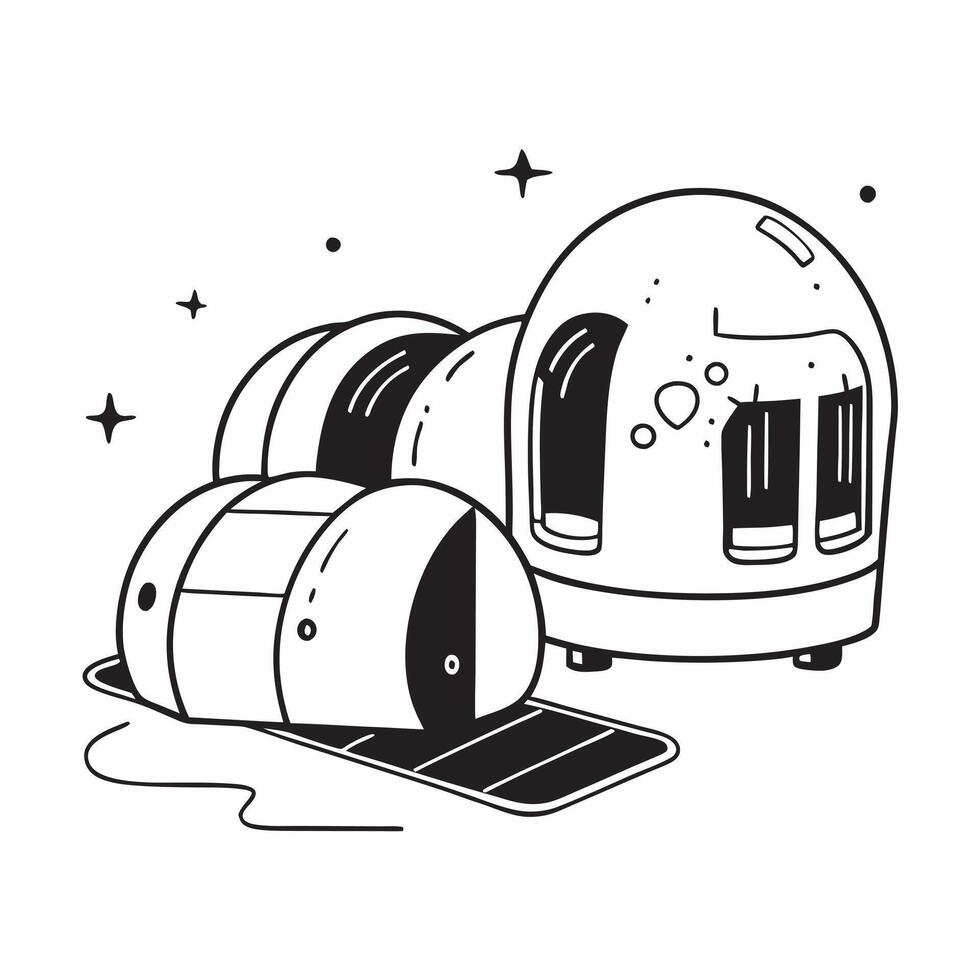 Smart sleep pods concept as A futuristic resort with smart sleep pods offering a technologically advanced way to achieve optimal rest and relaxation in Photo Stock Concept v1 vector