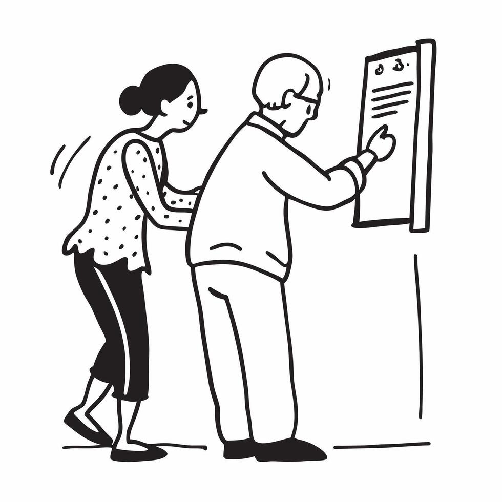 Senior receiving a mobility assessment concept as A senior undergoing a mobility assessment emphasizing the importance of physical function and mobility checks for elderly health a v1 vector
