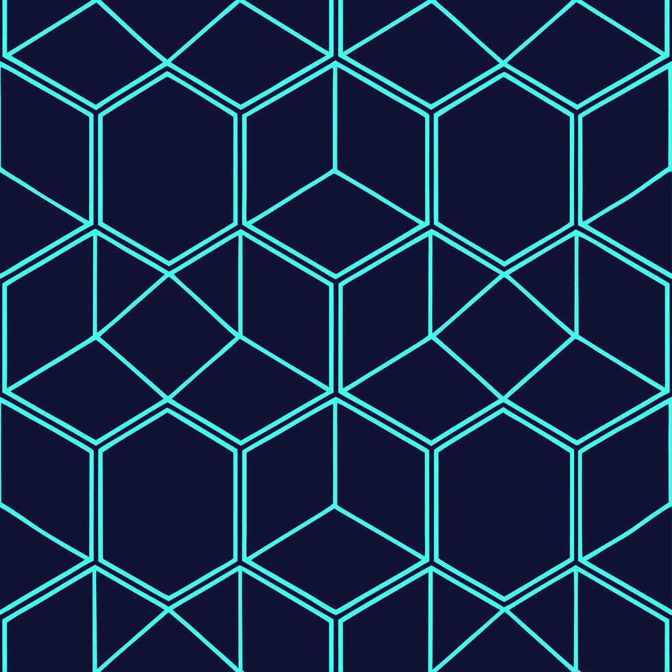 Seamless pattern with sharp geometric lines and futuristic digital grid designs illuminated with neon highlights to emphasize techno aesthetics concept as A modern digital grid pat v1 vector