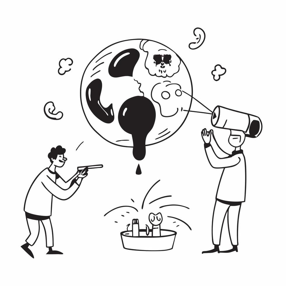 Scientists studying pollution impact on wildlife concept as High resolution image of scientists studying the impact of pollution on wildlife with a glossy backdrop highlighting hum v1 vector