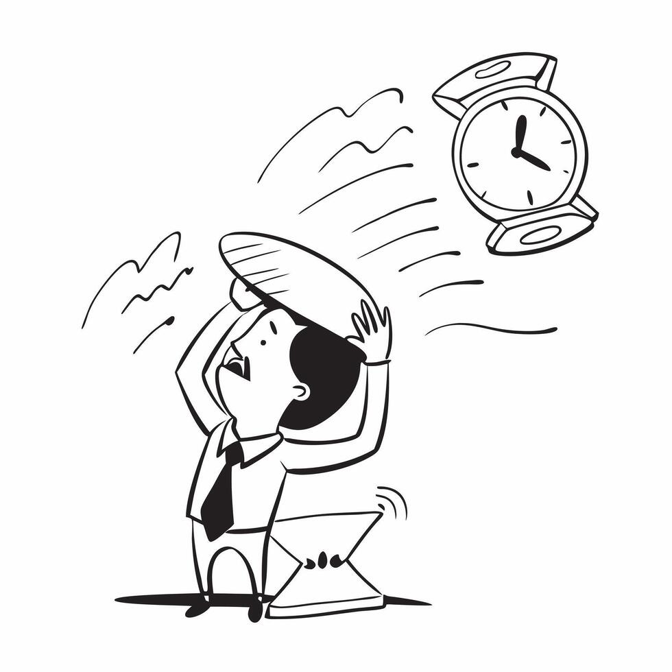 Salesperson struggling with a tight schedule concept as A salesperson struggling with a tight schedule highlighting poor time management and low performance impacting sales growth v1 vector