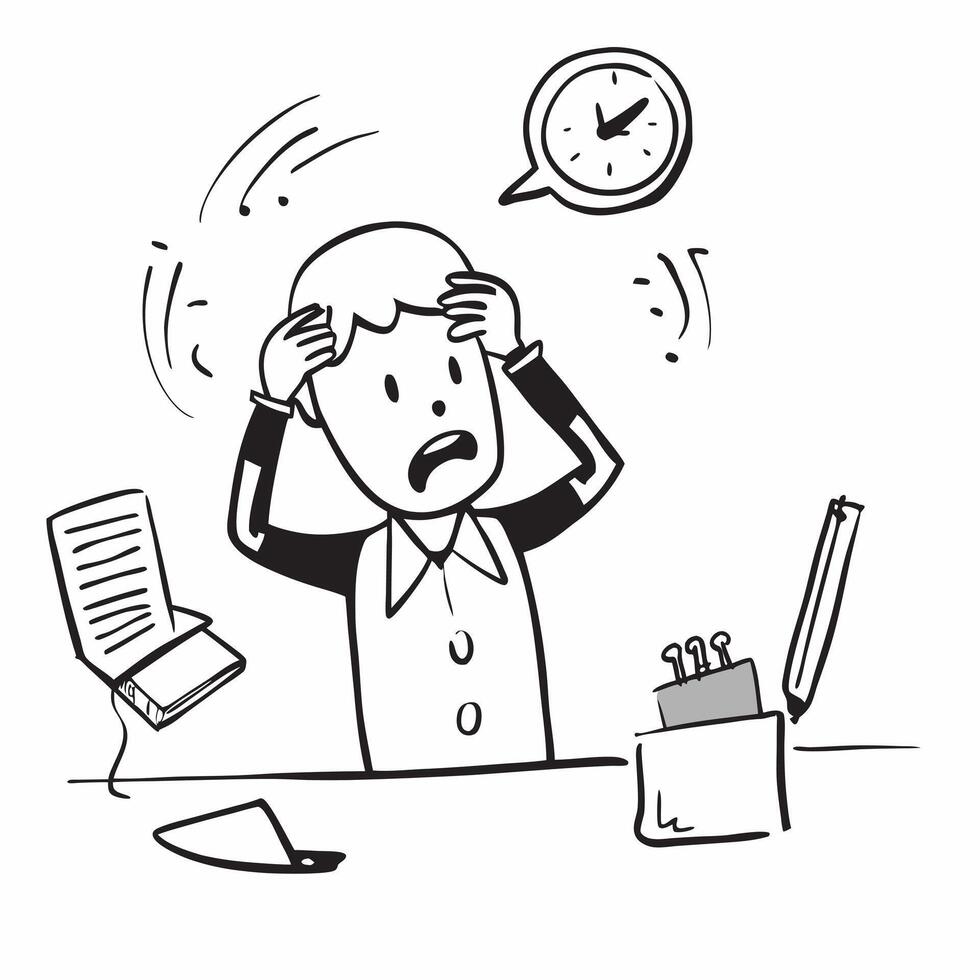 Salesperson frustrated with missed calls concept as A salesperson frustrated by missed calls highlighting poor time management and low performance affecting sales growth in Photo v1 vector